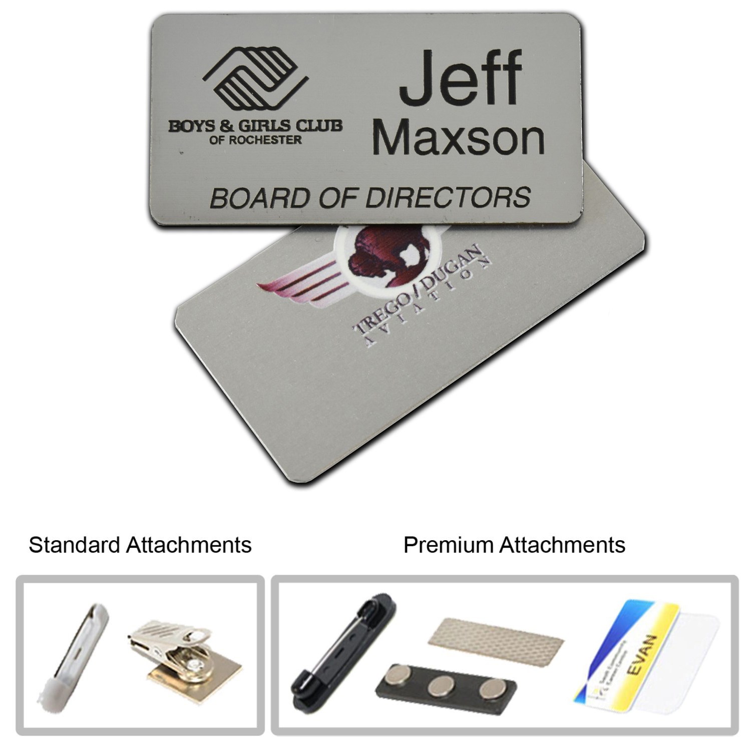 1.5" x 3" Metal Name Badge - Digital Printed 1