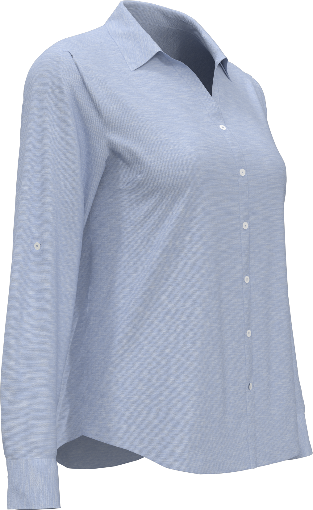 Heather Woven Long Sleeve Button Down Shirt 10