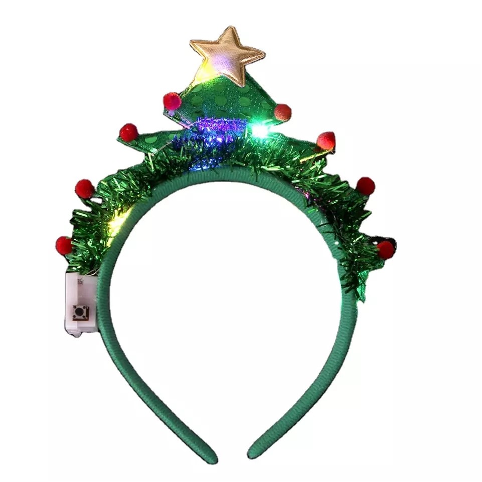 Christmas Tree Headband With Lights 3