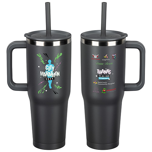 SENSO® Summit 40 oz Insulated Stainless Steel Travel Mug with Press-In Straw Lid 25