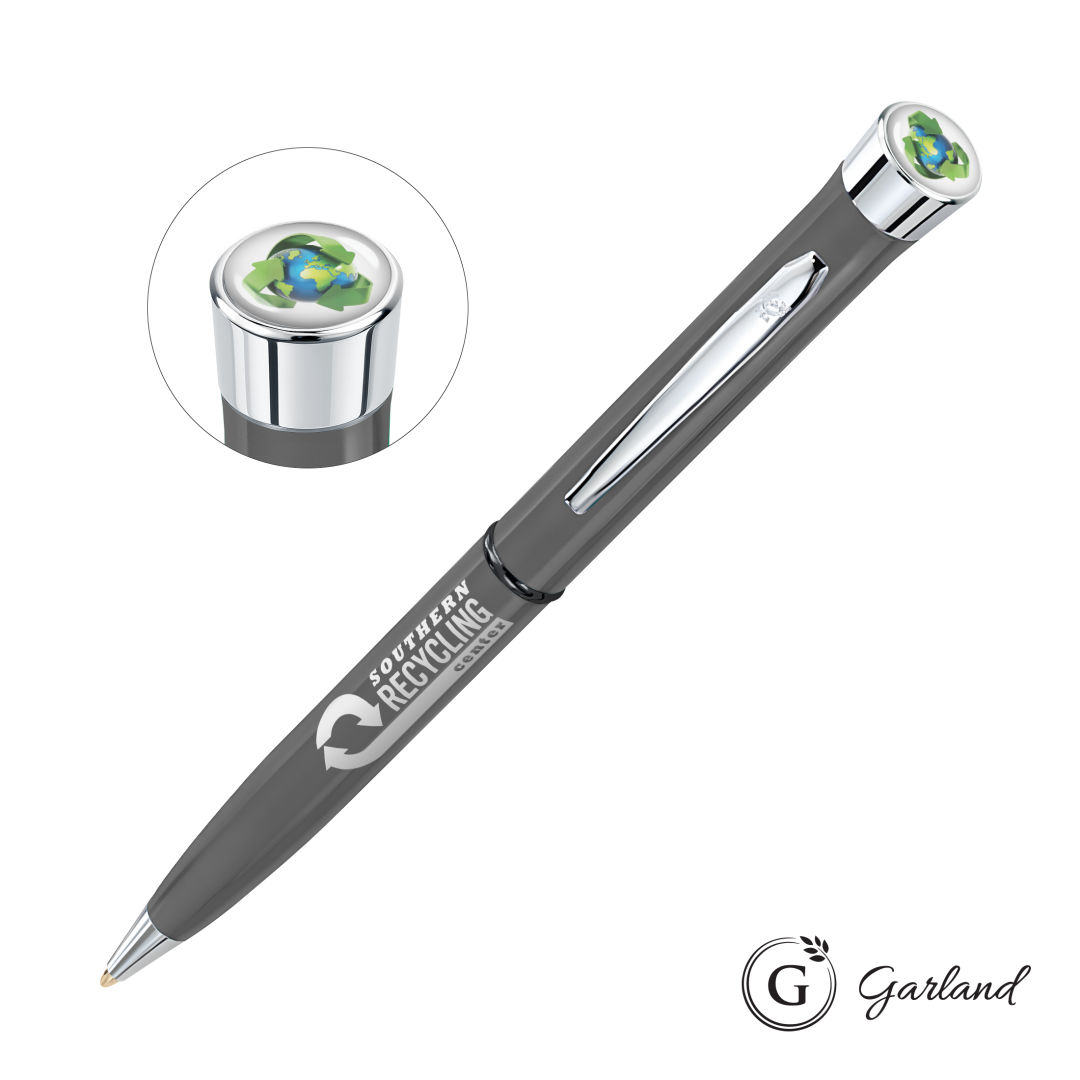 Garland® Recycled Custom Ballpoint Twist Pen - Chrome Accent 9
