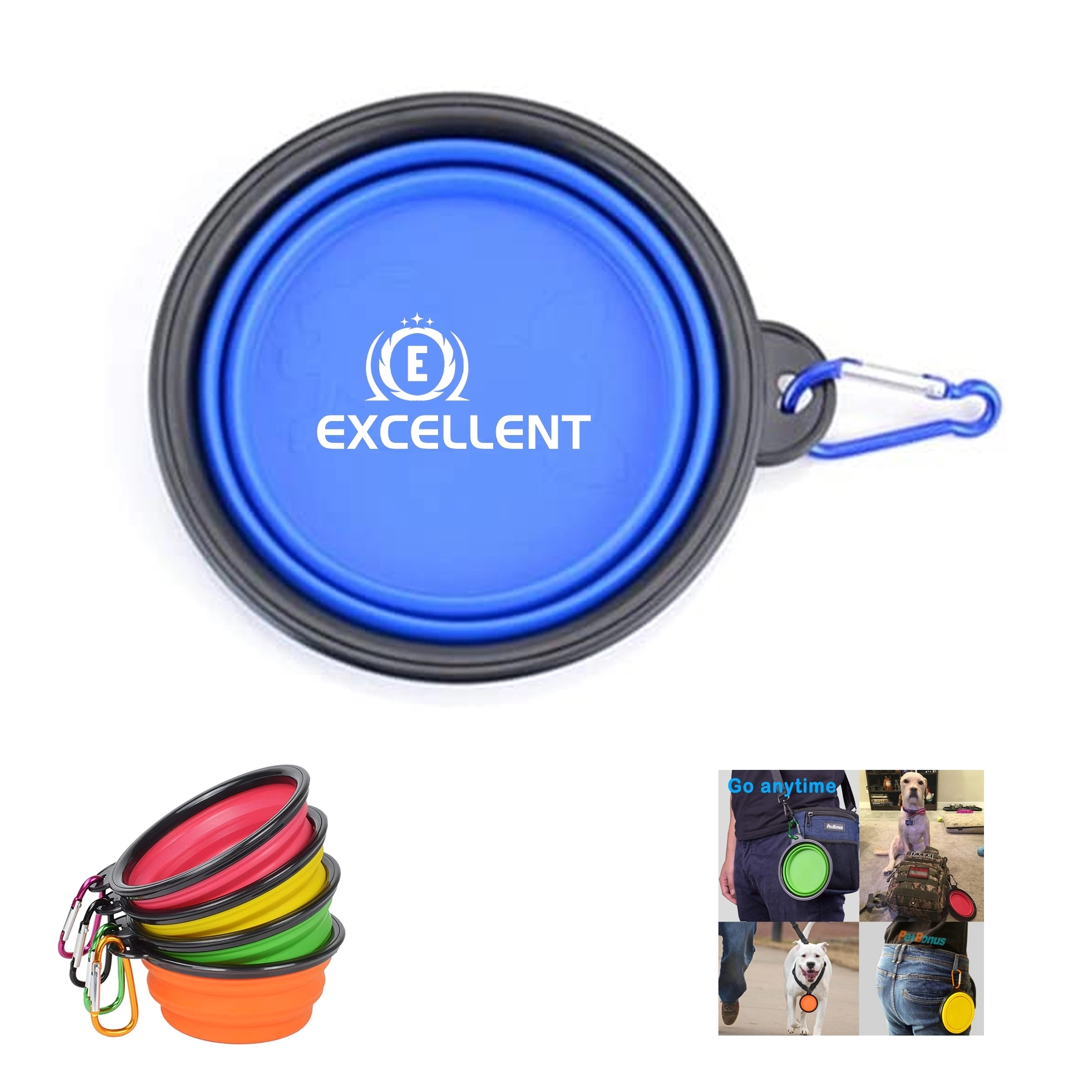 Multicolor Collapsible Pet Bowl 2