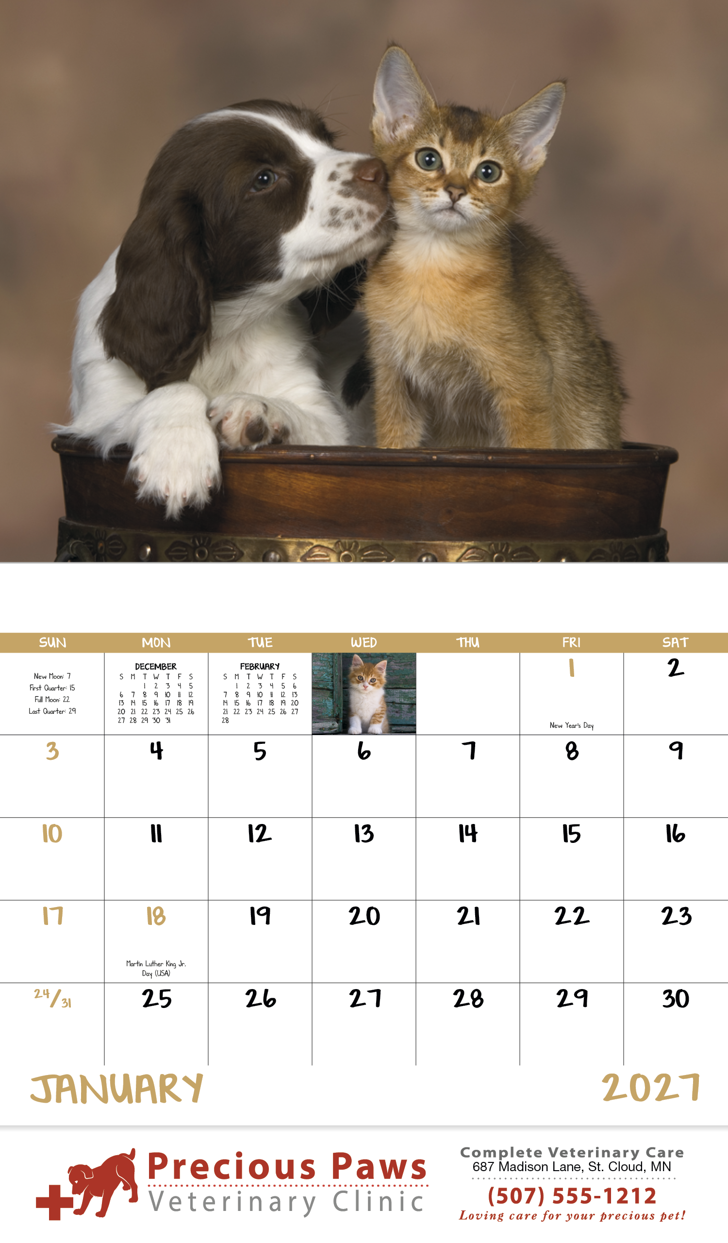 Good Value™ Puppies & Kittens - Stapled Calendar 67