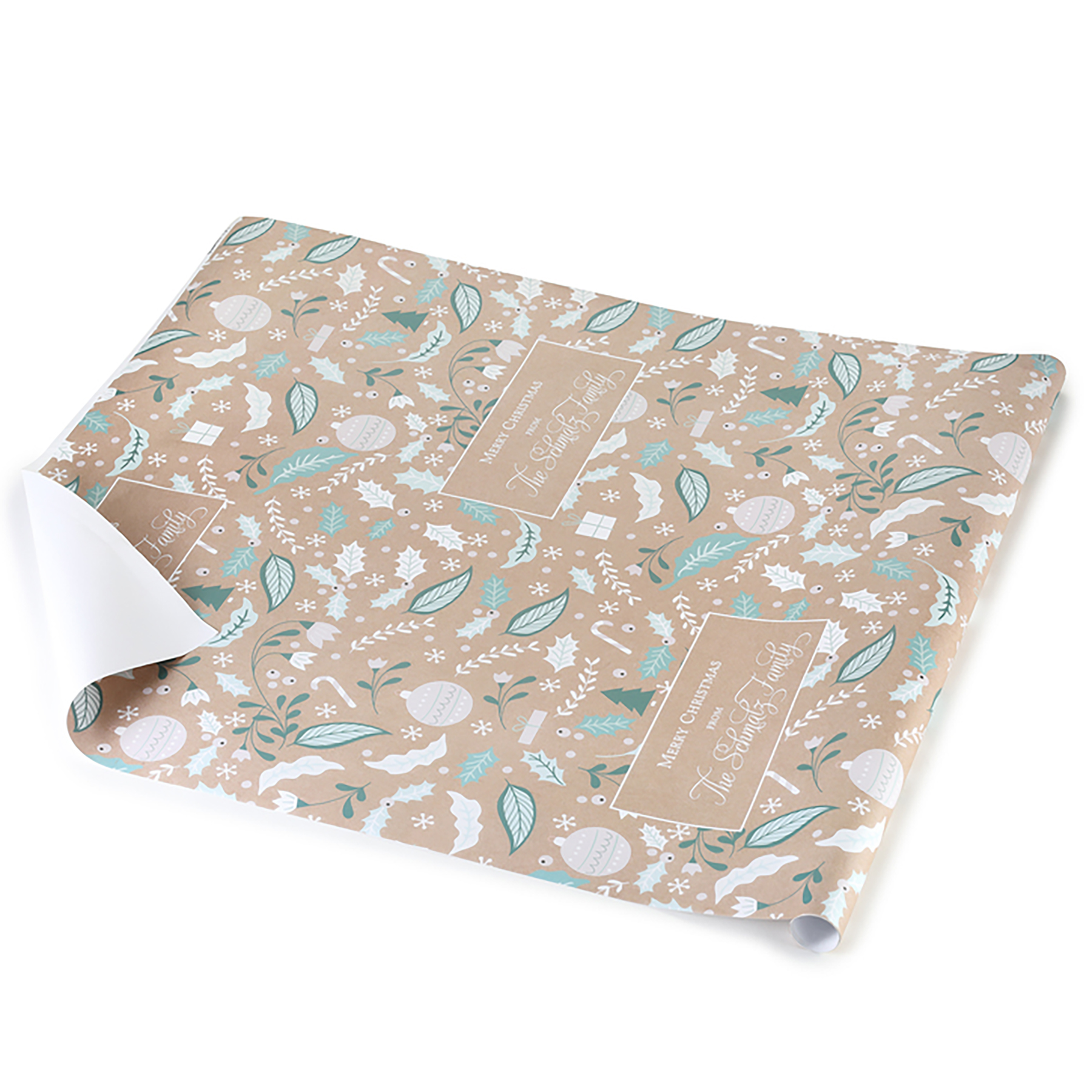Christmas Elements Personalized Wrapping Paper Roll 1