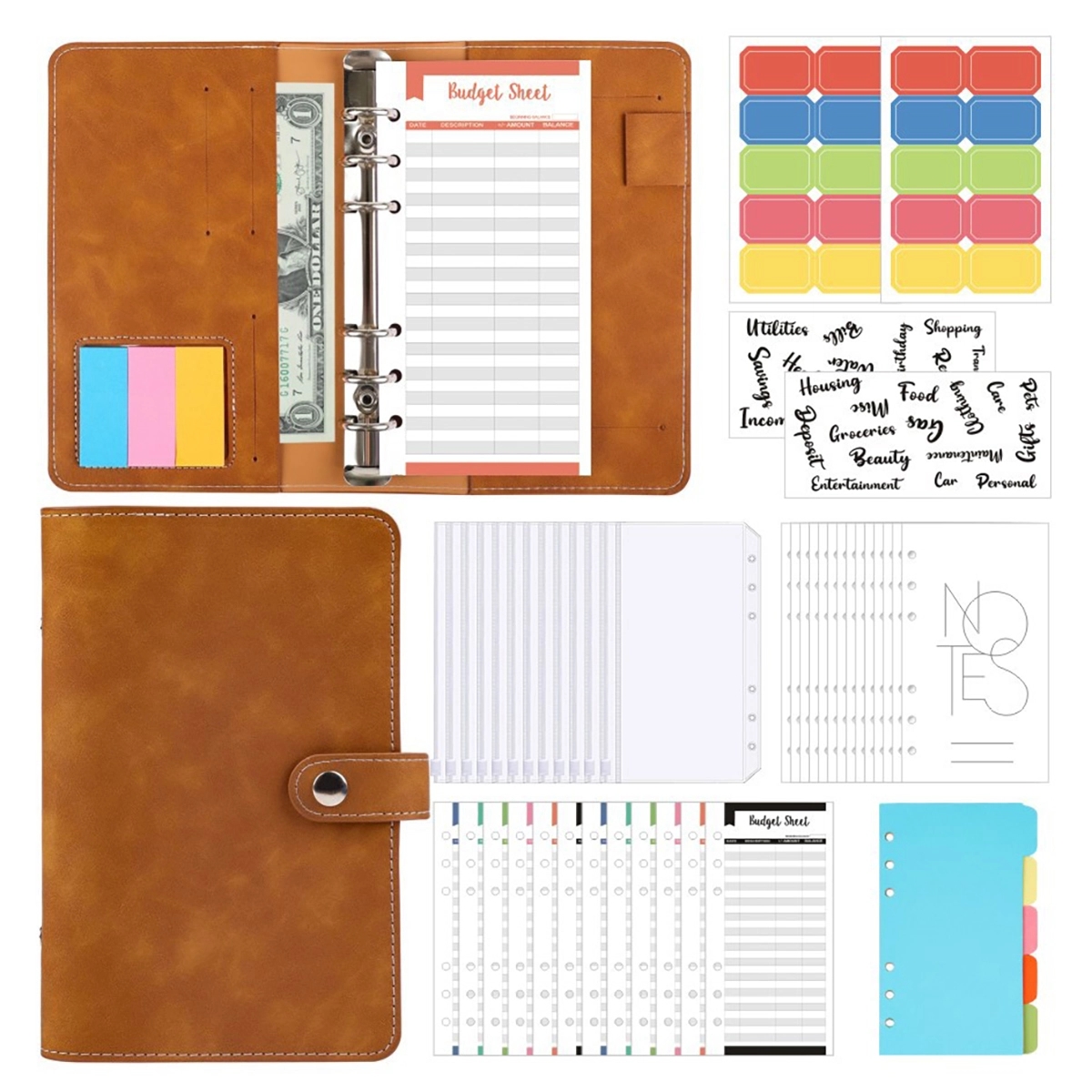 A6 Budget Binder With Zipper Envelopes 3