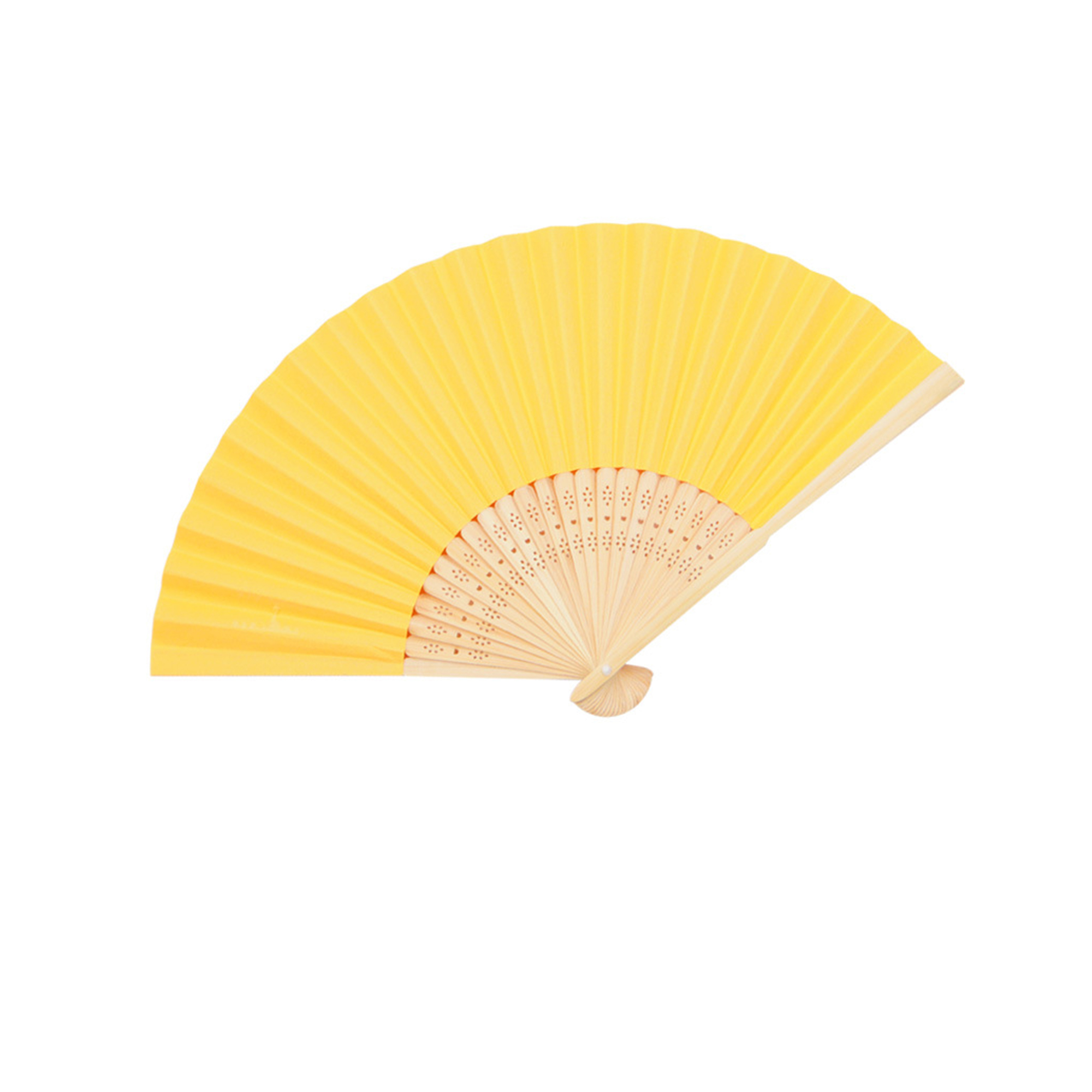 Bamboo Frame Paper Folding Fan Full Color Center Print 18