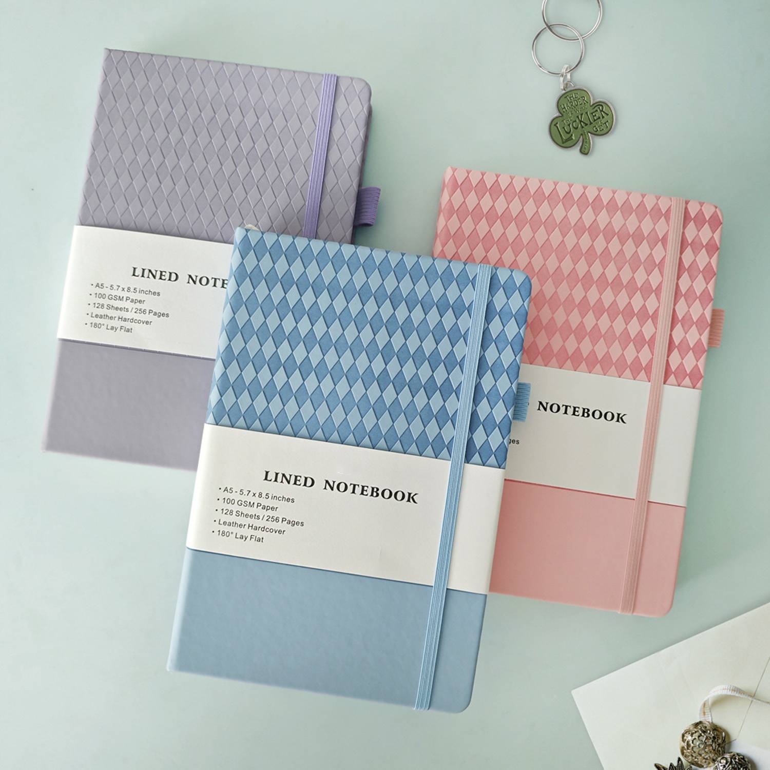 A5 PU Leather Diamond Pattern Notebook 15