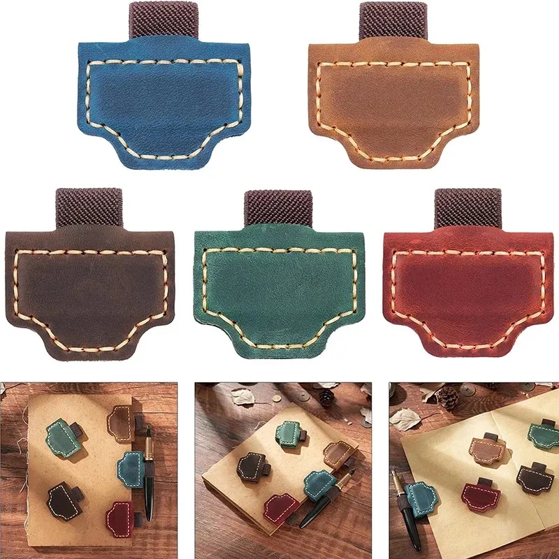 Wholesale Magnetic Leather Bookmark Pen Holder 10