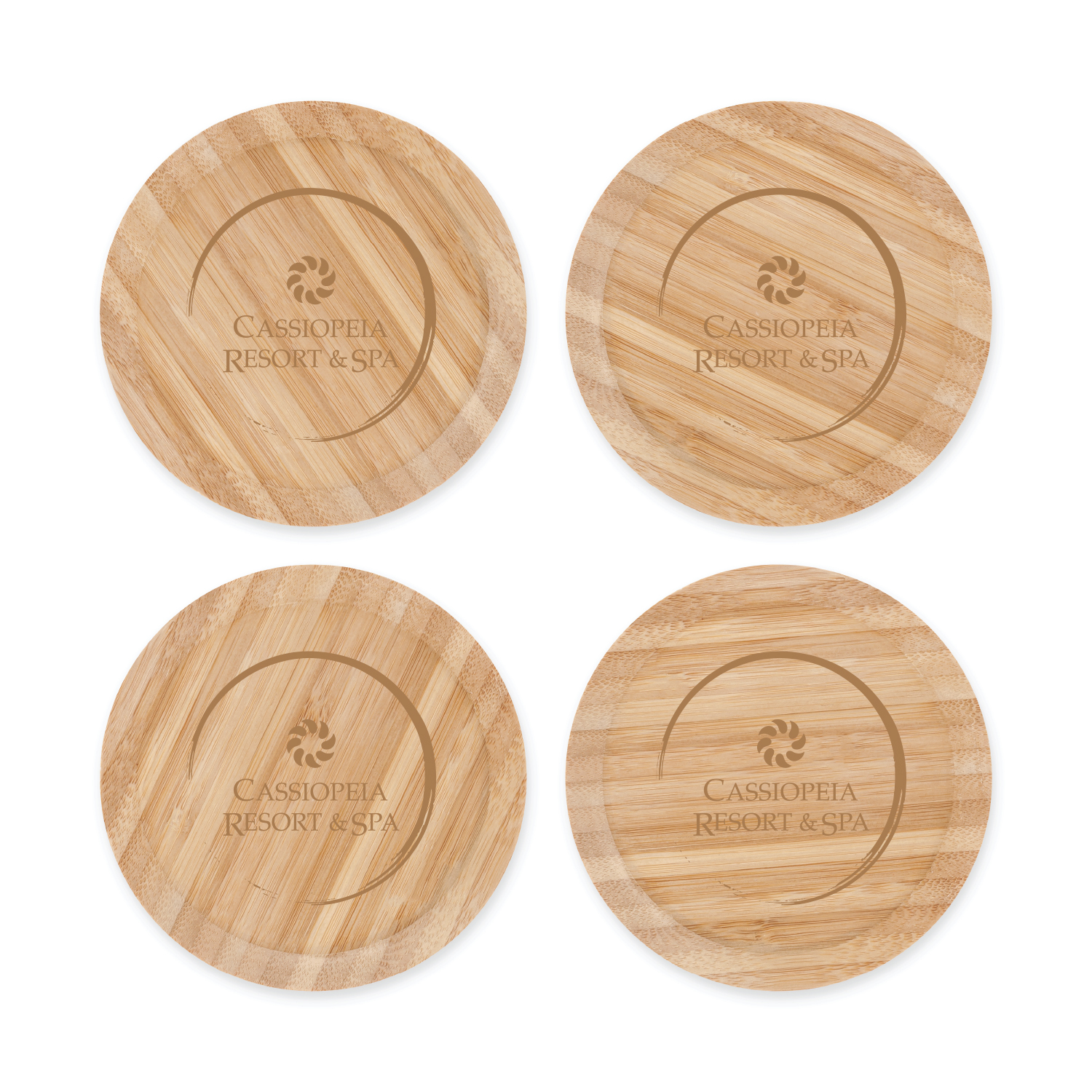 True® Bamboo Appetizer Wine Glass Topper, set of 4 4