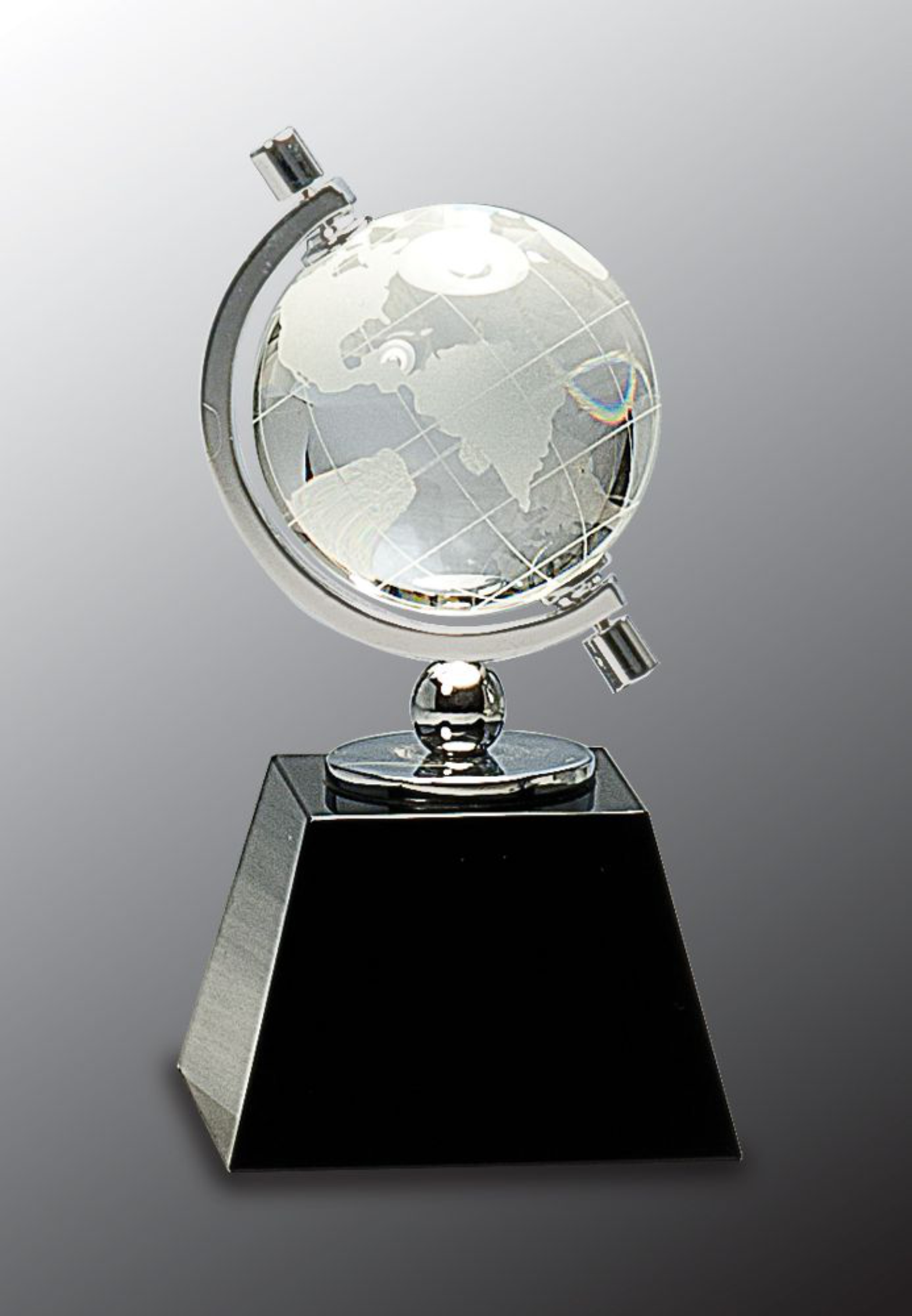 6" Crystal Spinning Globe Award on Black Base 2