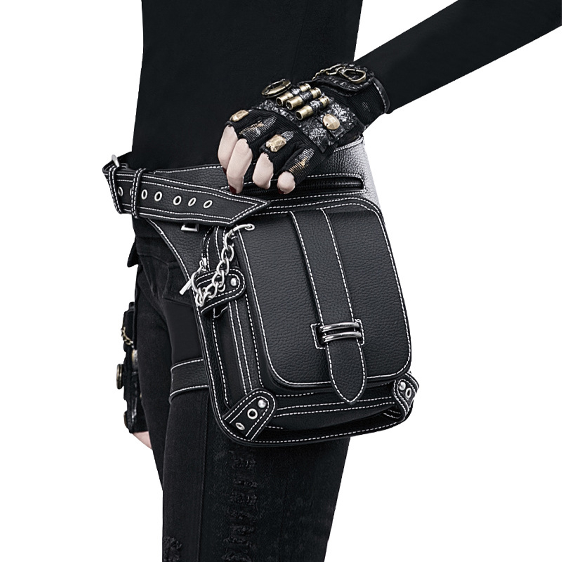 PU Steampunk vintage belt pack 2