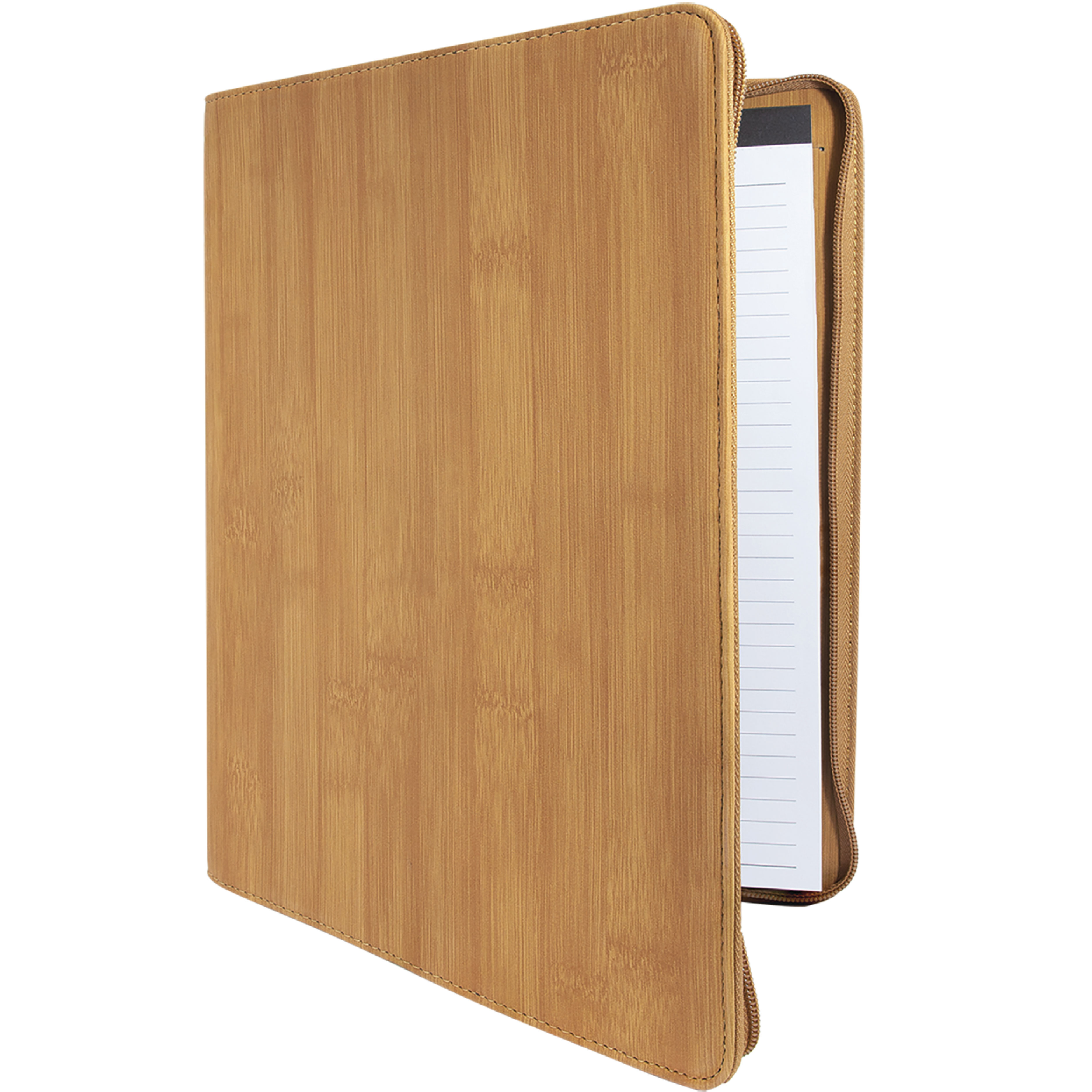 9" x 12" Leatherette Bamboo Portfolio with Zipper 8