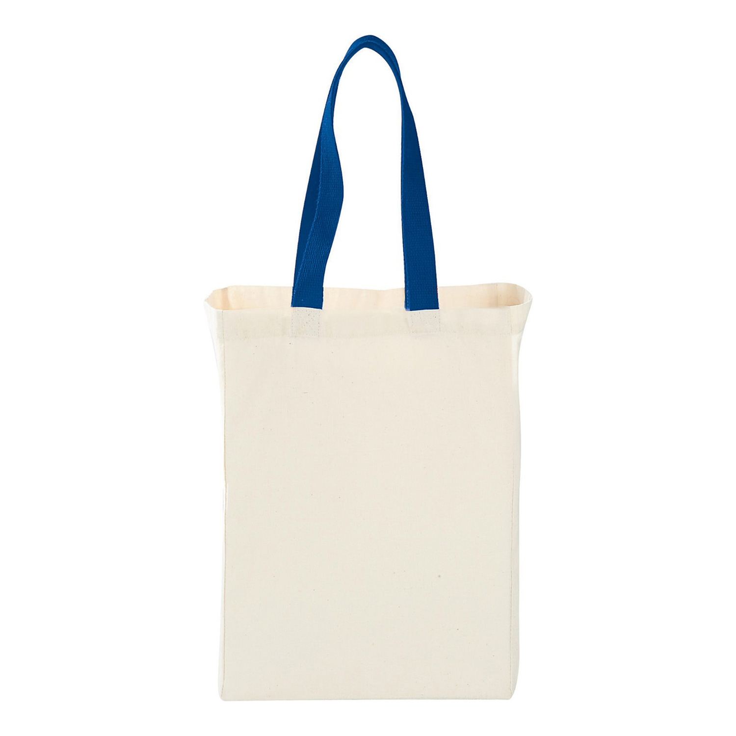 7 Oz. Cotton Canvas Grocery Bag w/Colored Handles 2