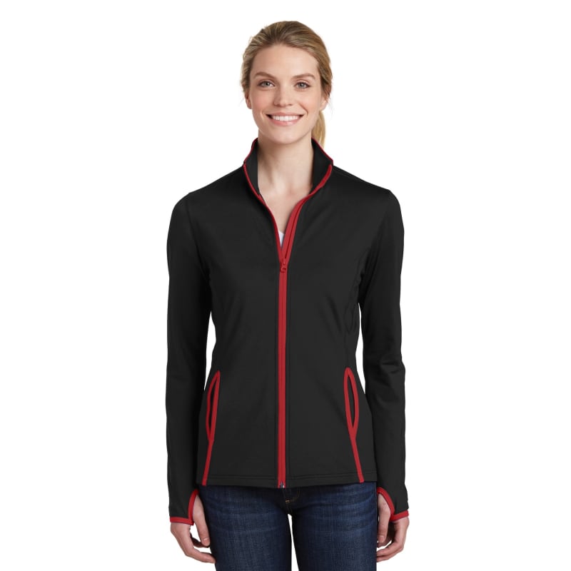 Sport-Tek Women's Sport-Wick Stretch Contrast Full-Zip Jacket. 35