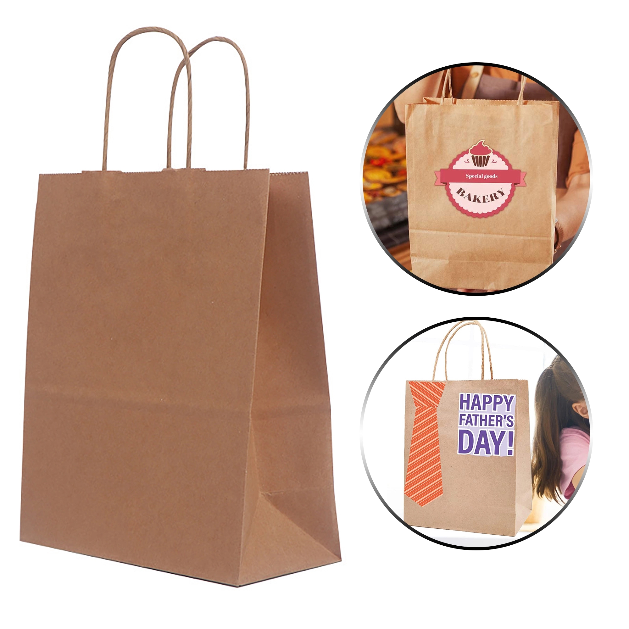 8.3"x4.3"x10.6" Paper Gift Bags with Handles 2