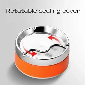 Plastic Household Anti Fall Rotating Lid Ashtray 4