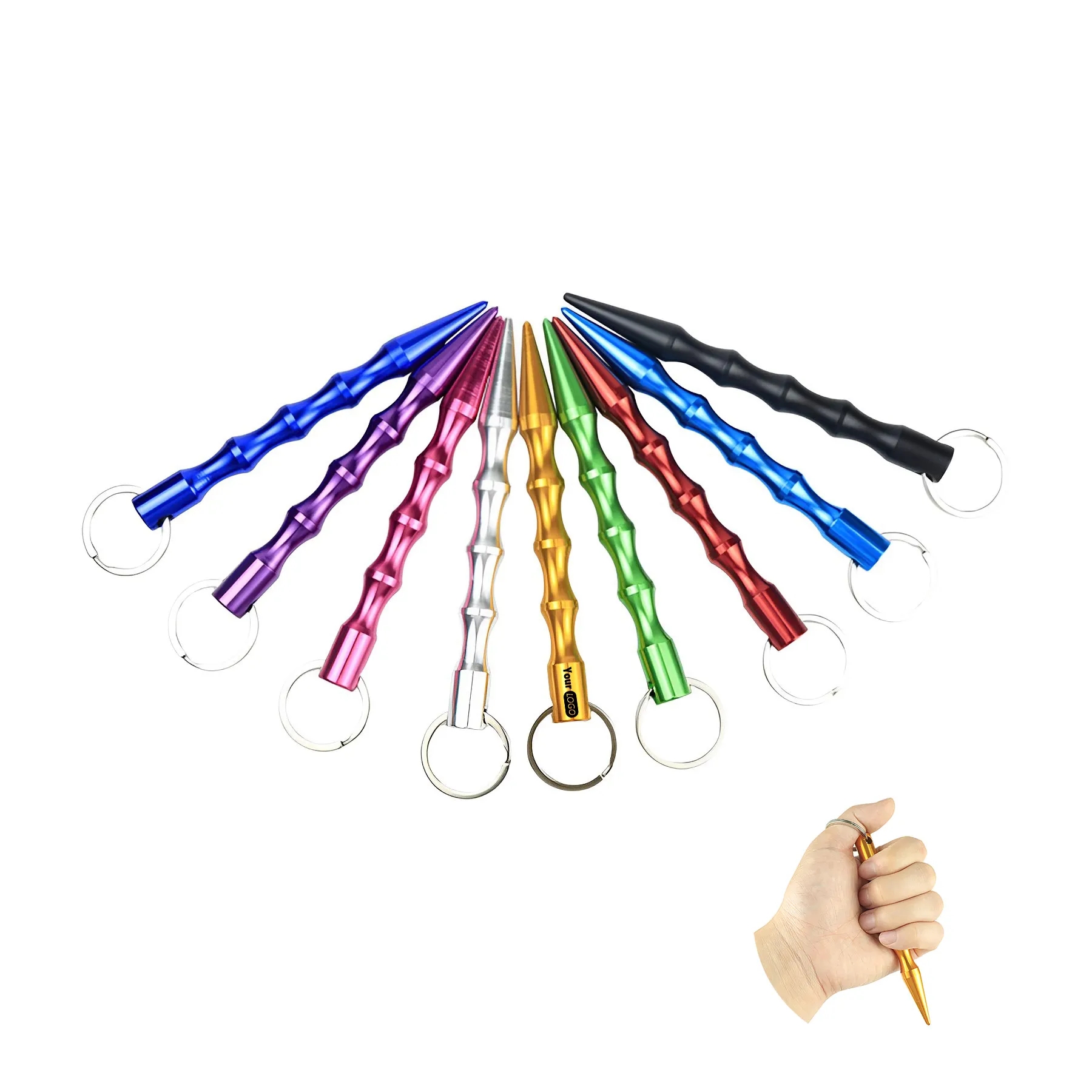 Aluminum Women's Self-Defense Pen Shaped Stick Keychain 3