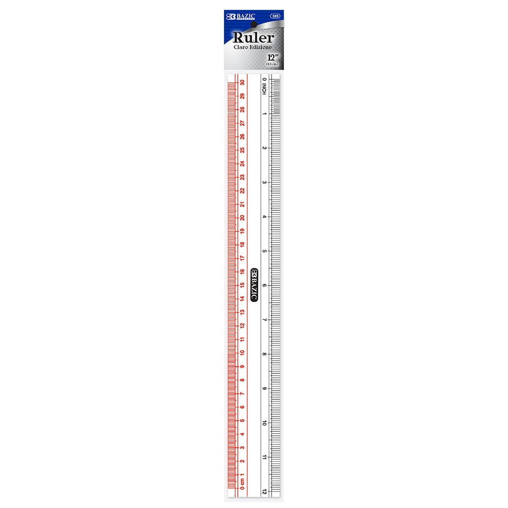 12" Plastic Rulers - Transparent 1