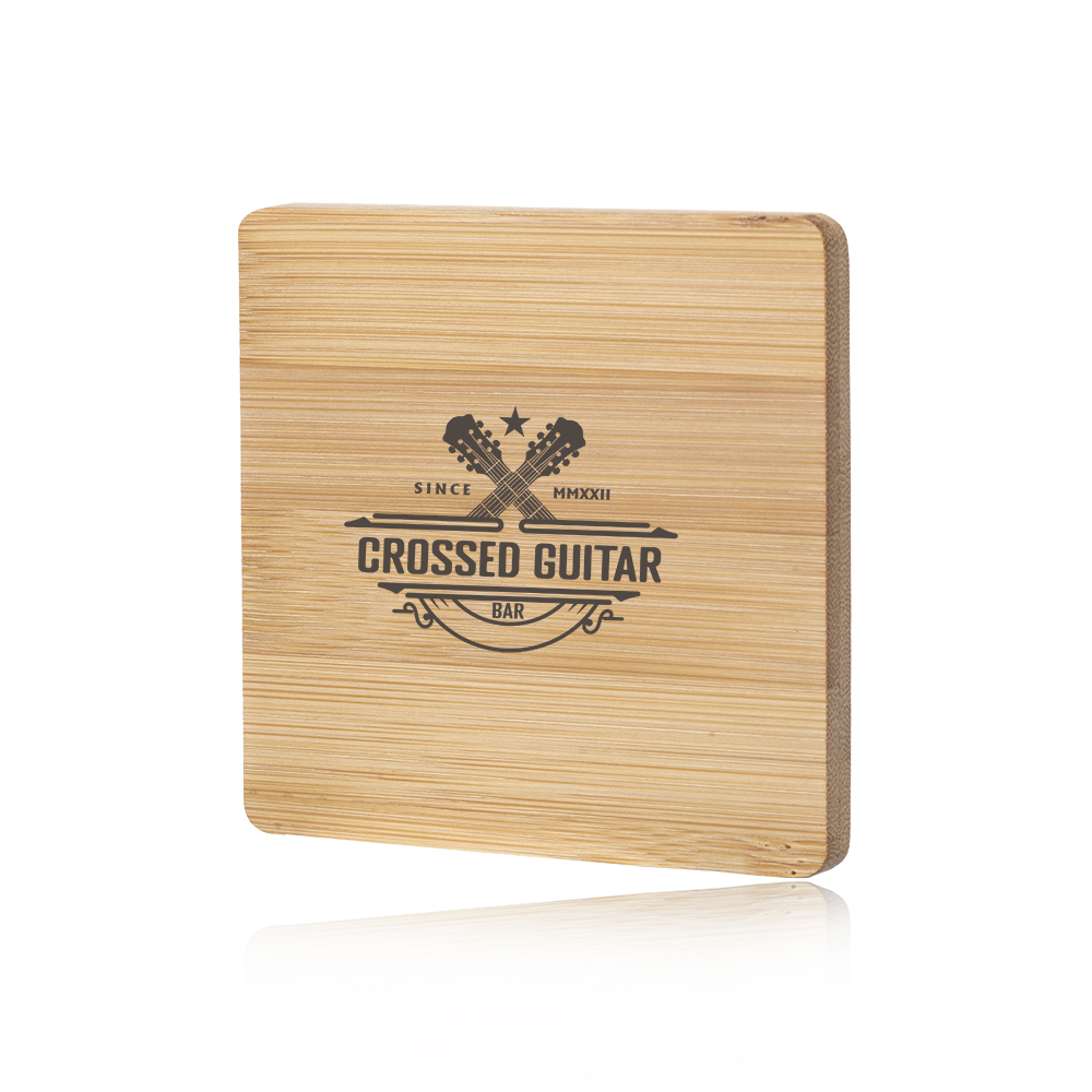 Square Bamboo Coaster with Bottle Opener on Bottom 4