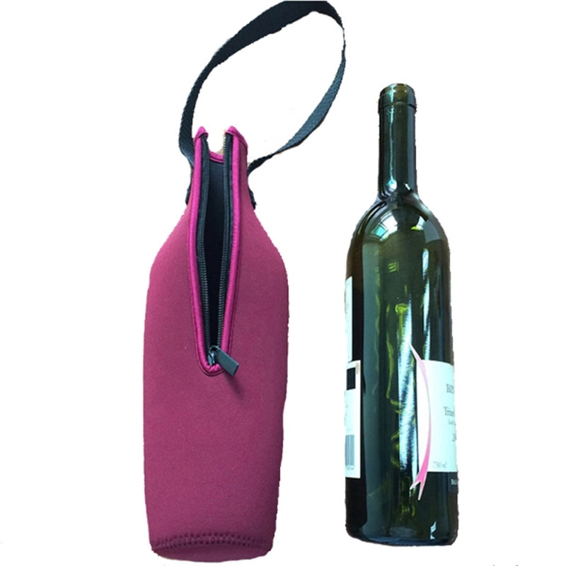 Neoprene Insulated Wine Tote Cooler with Zipper 1