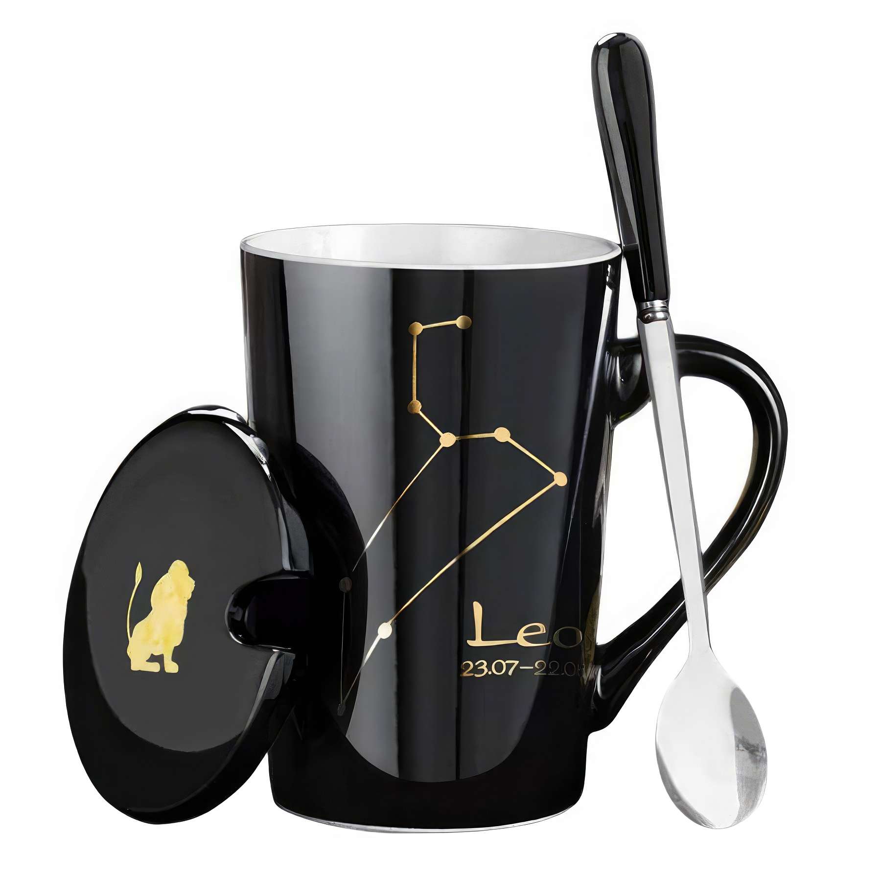 Twelve Constellations With lid Spoon Ceramic Mug 2
