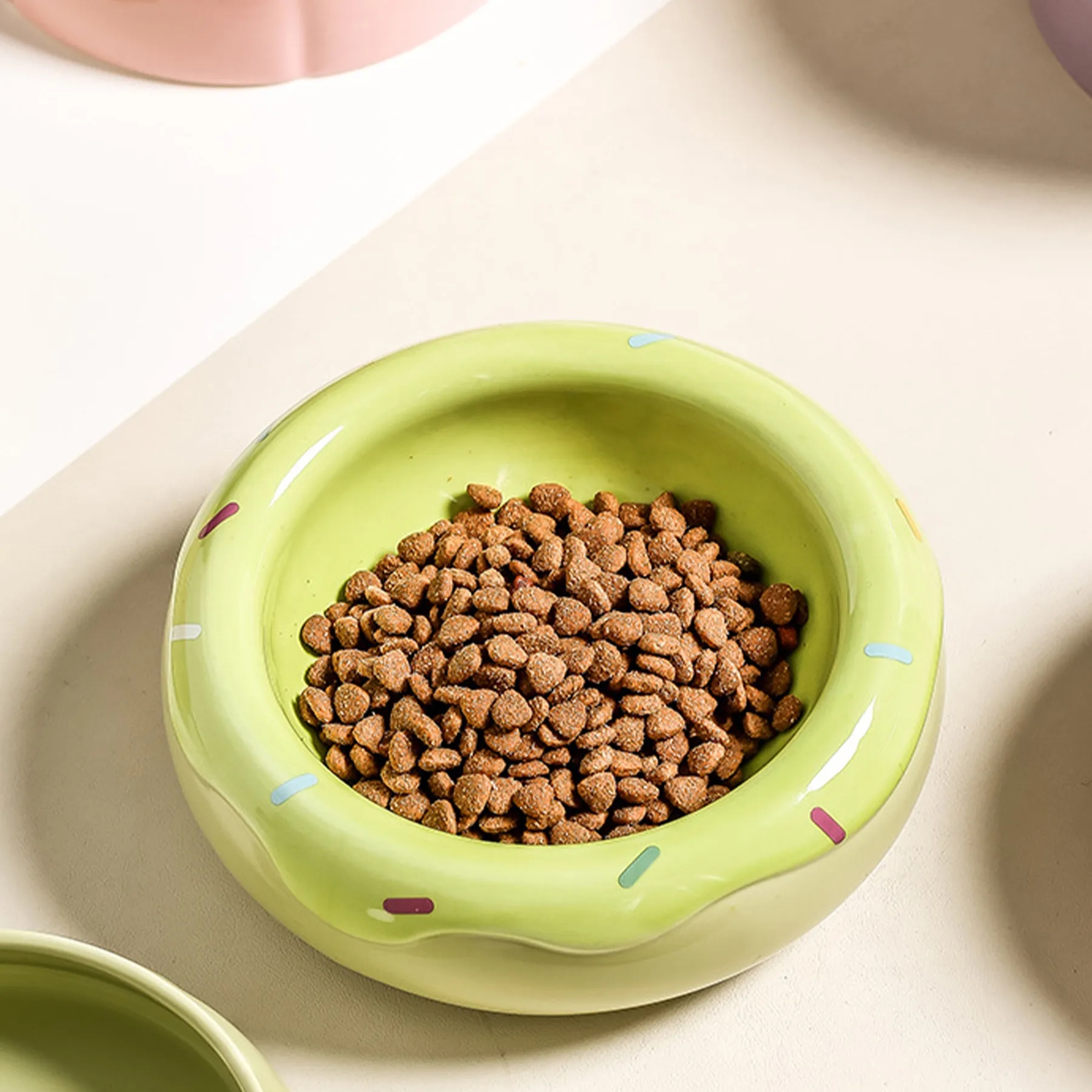 Ceramic Slanted Cat Food Bowl 6