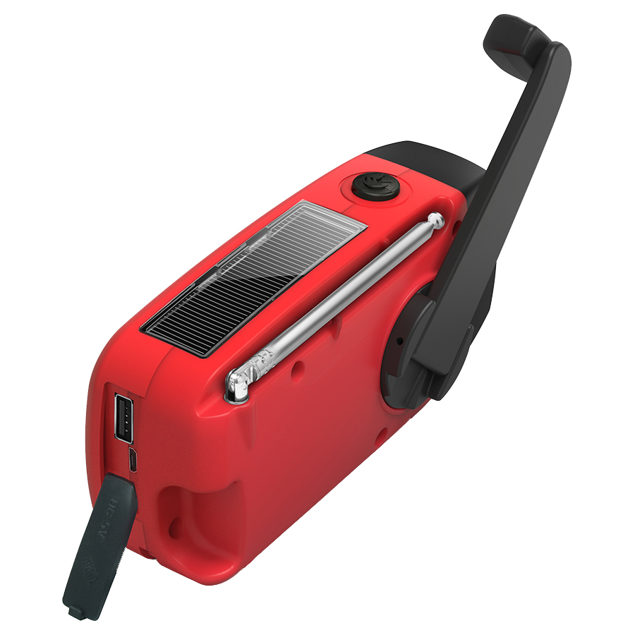 ResQ Emergency Radio – AM/FM/NOAA with LED Flashlight, 1000mAh Power Bank, Solar & Hand Crank 6