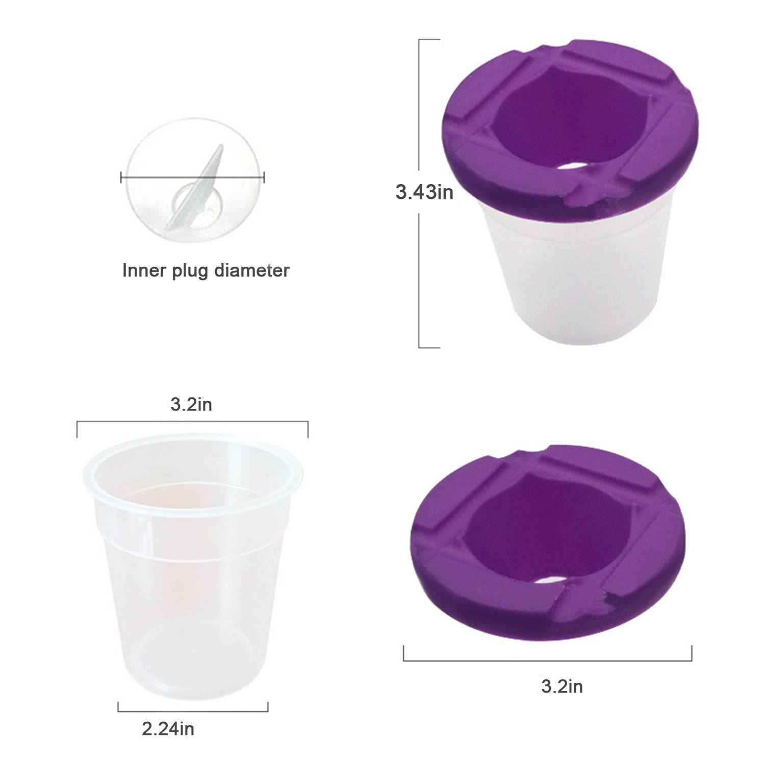 Paint Cups W/Colored Lids 5