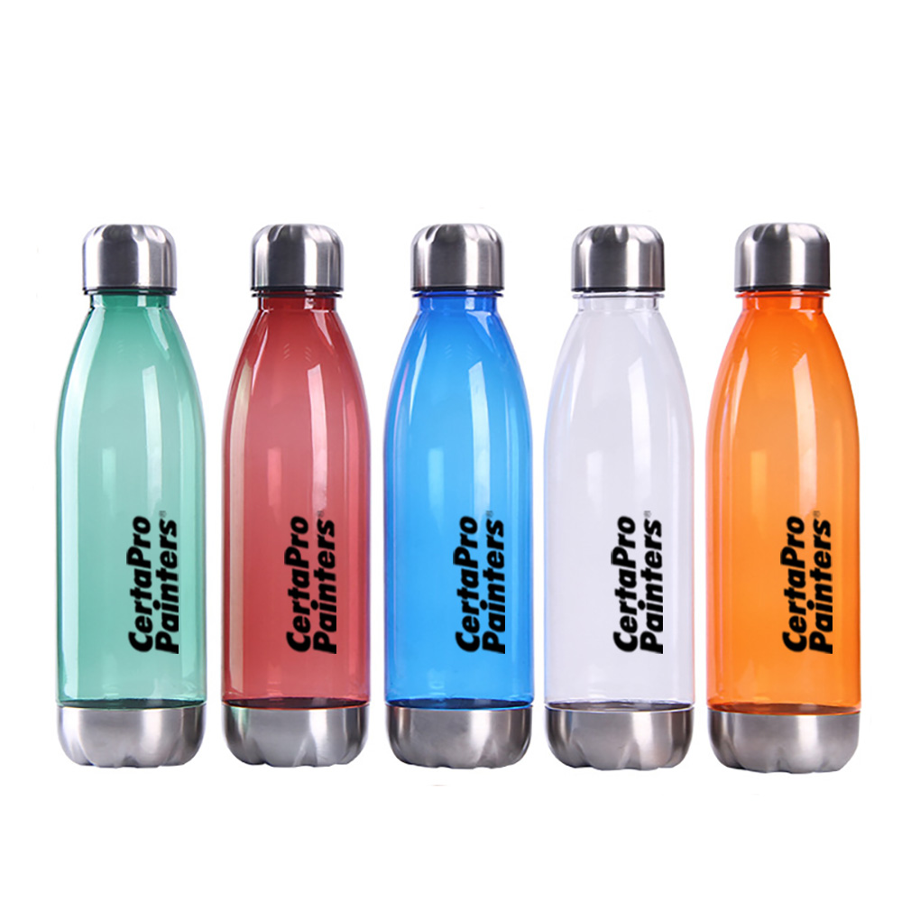 Cola shape design plastic sports water bottle 25oz 2