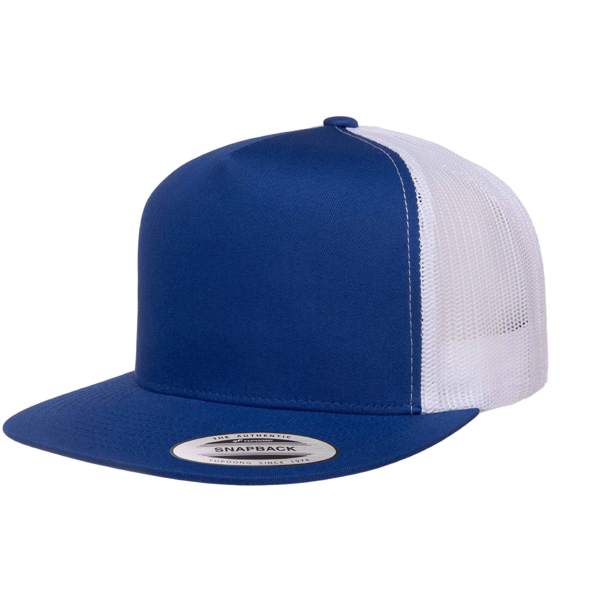 Yupoong 6006 YP Classics Five-Panel Classic Trucker Hat with Leatherette Patches or Embroidery 54