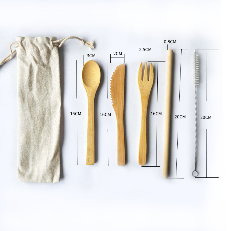 Bamboo Utensils / Travel Cutlery Set 2