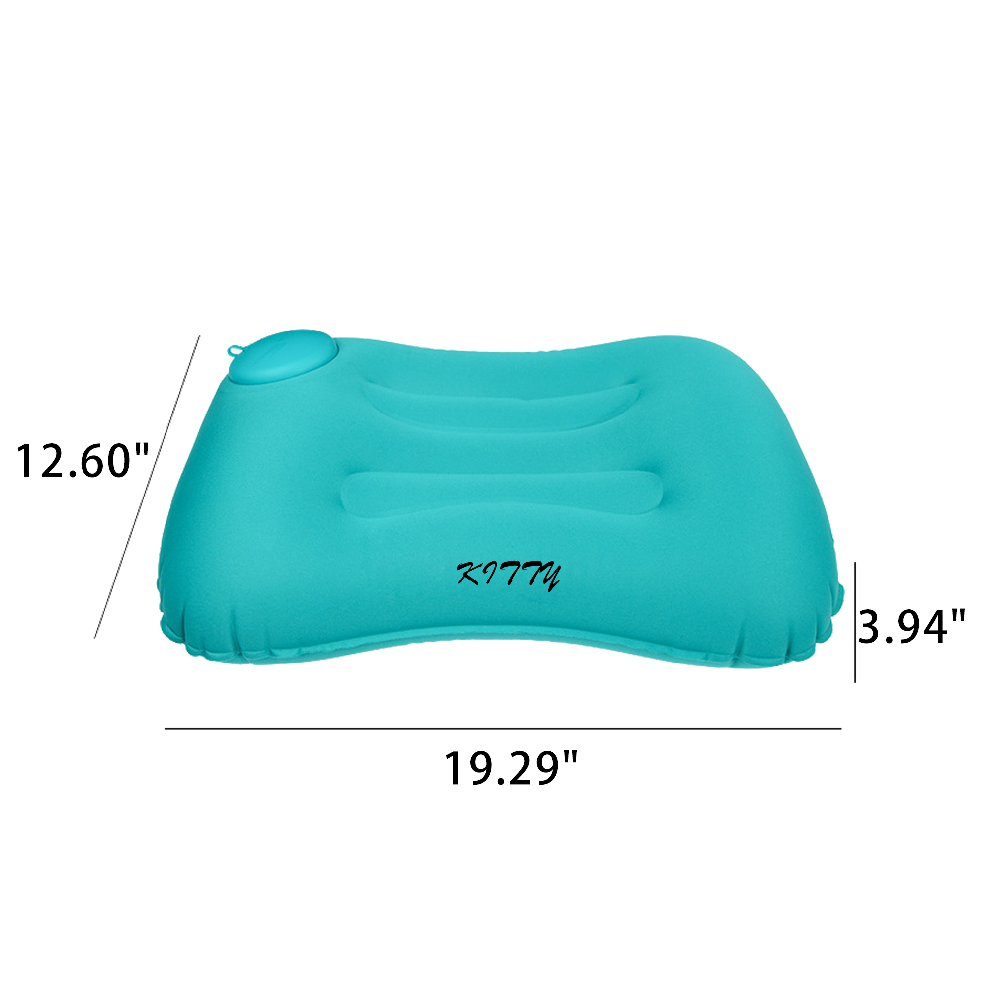 Press-to-Inflate Portable Flocked Square Pillow 4
