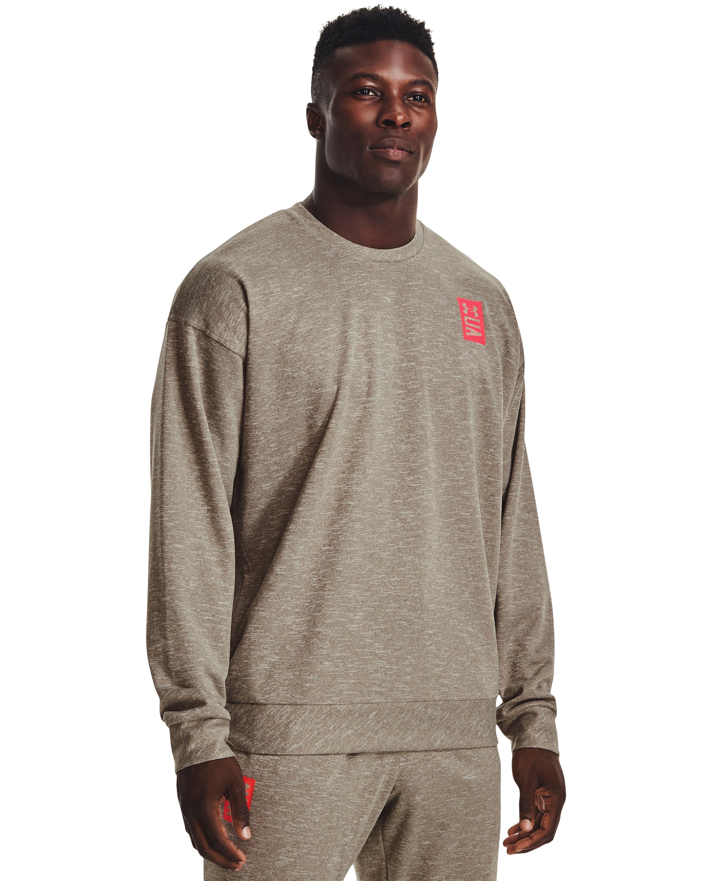 UA RECOVER Crew Men's Long Sleeve, custom hoodie or sweatshirt with logo imprint 3