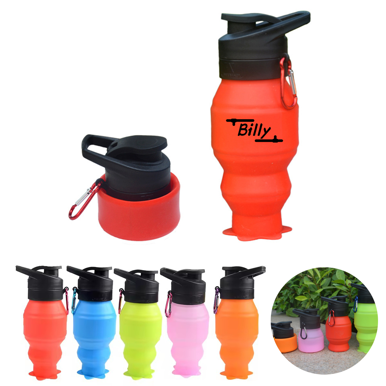 18Oz Magic Silicone Collapsible Water Bottle 2