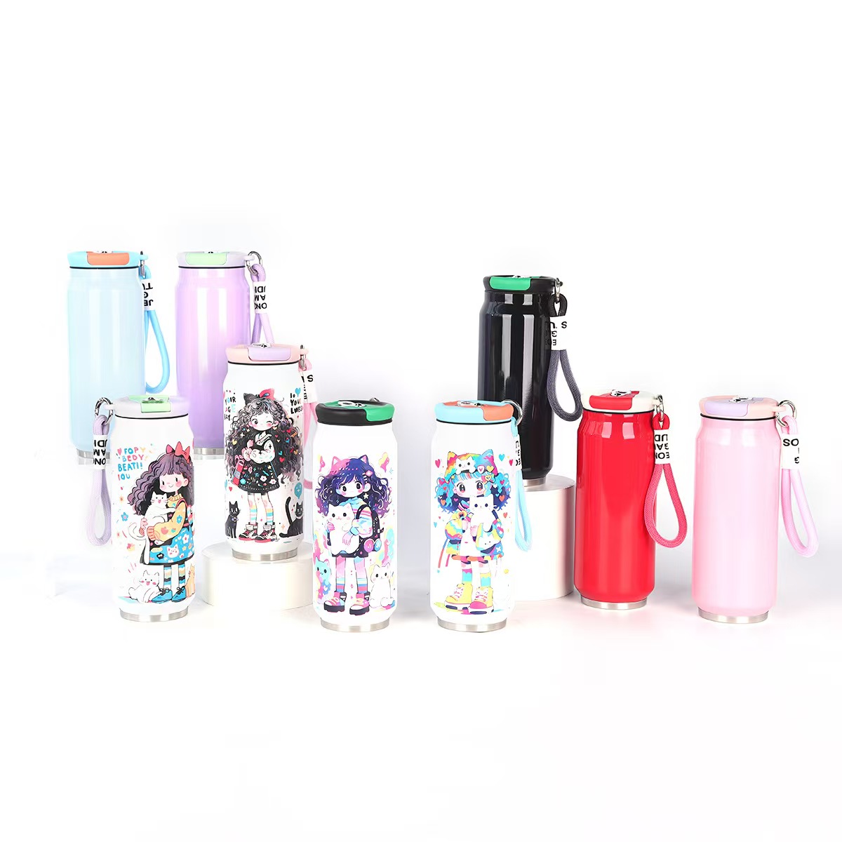 2026 Drink Can Style 17oz Insulated Water Bottle For Sport & Travel & Outdoor With Handle Strap 1