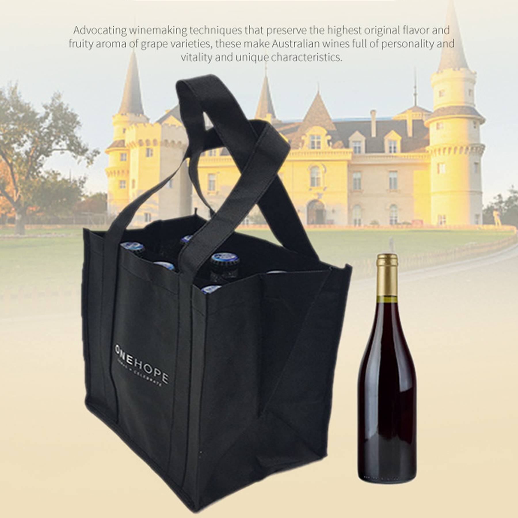 Non-woven 6 bottles of wine tote bag 6