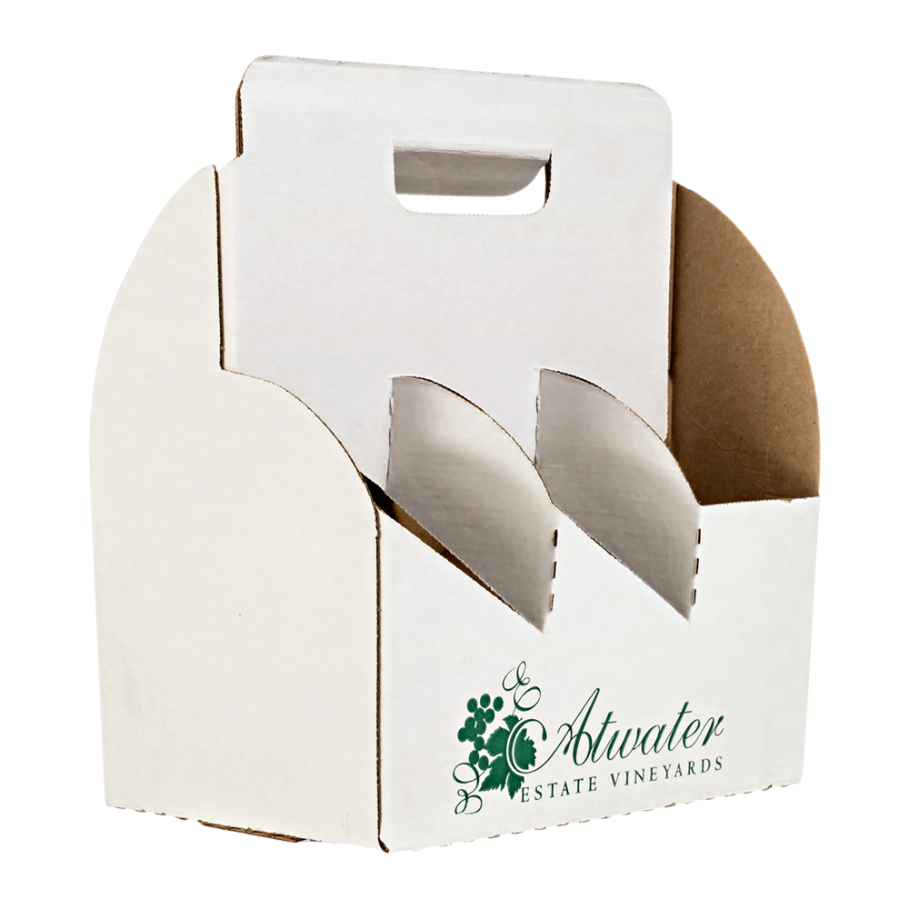 Slant-Cut 6-Bottle Cardboard Tote 7