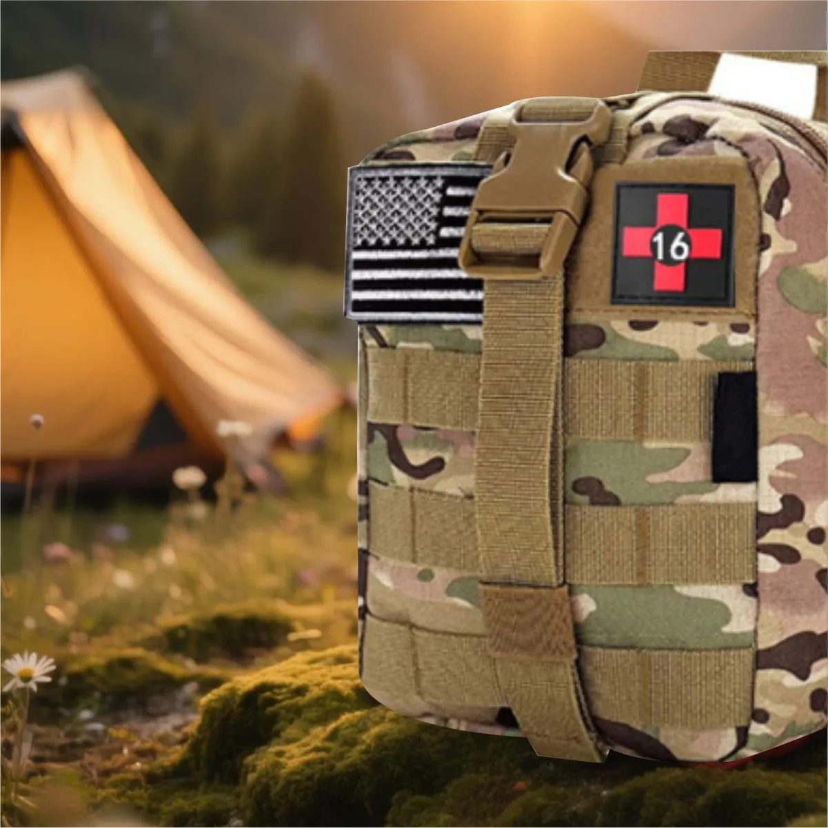Tactical First Aid Survival Kit With MOLLE Pouch 2