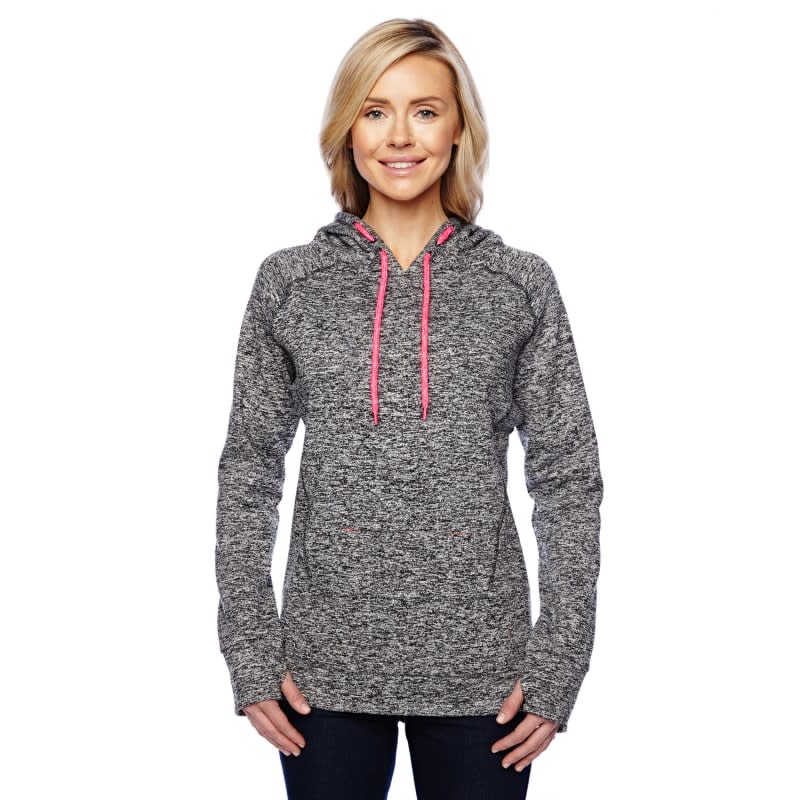 J America Ladies' Cosmic Contrast Fleece Hooded Sweatshirt, custom hoodie or sweatshirt with logo imprint 7
