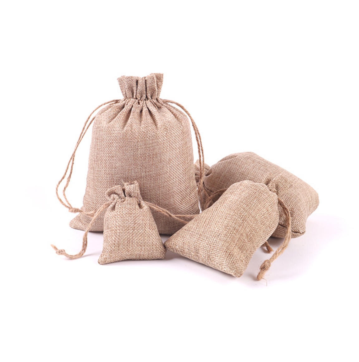 Burlap Gift Drawstring Pouch, 5"x7"