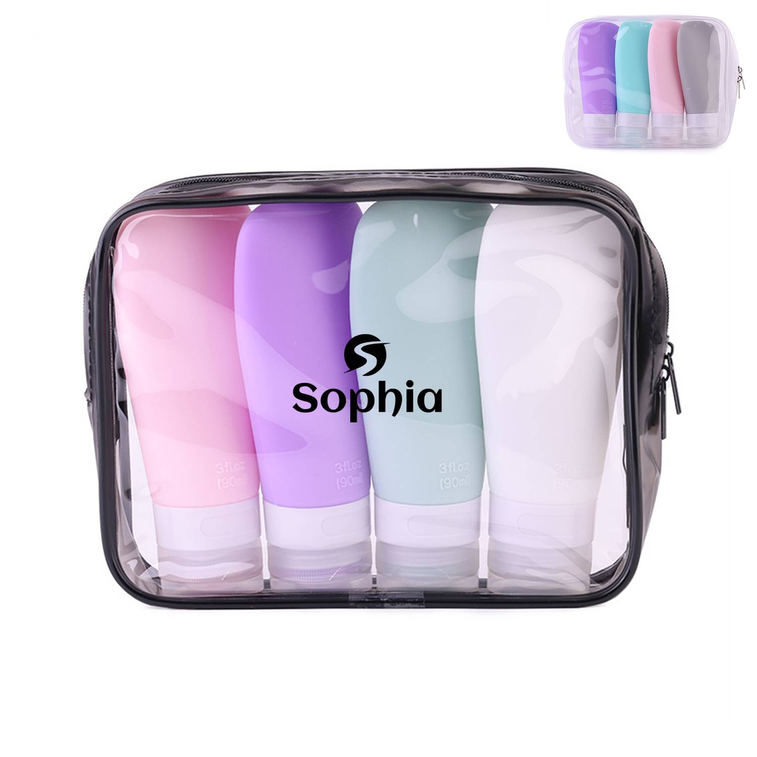 4 Pack Silicone Travel Toiletry Bottles 1