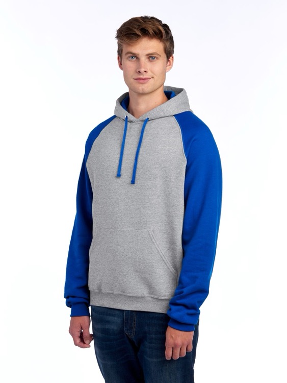 JERZEES NuBlend® Unisex Color-Block Raglan Hooded Sweatshirt, custom hoodie or sweatshirt with logo imprint 11