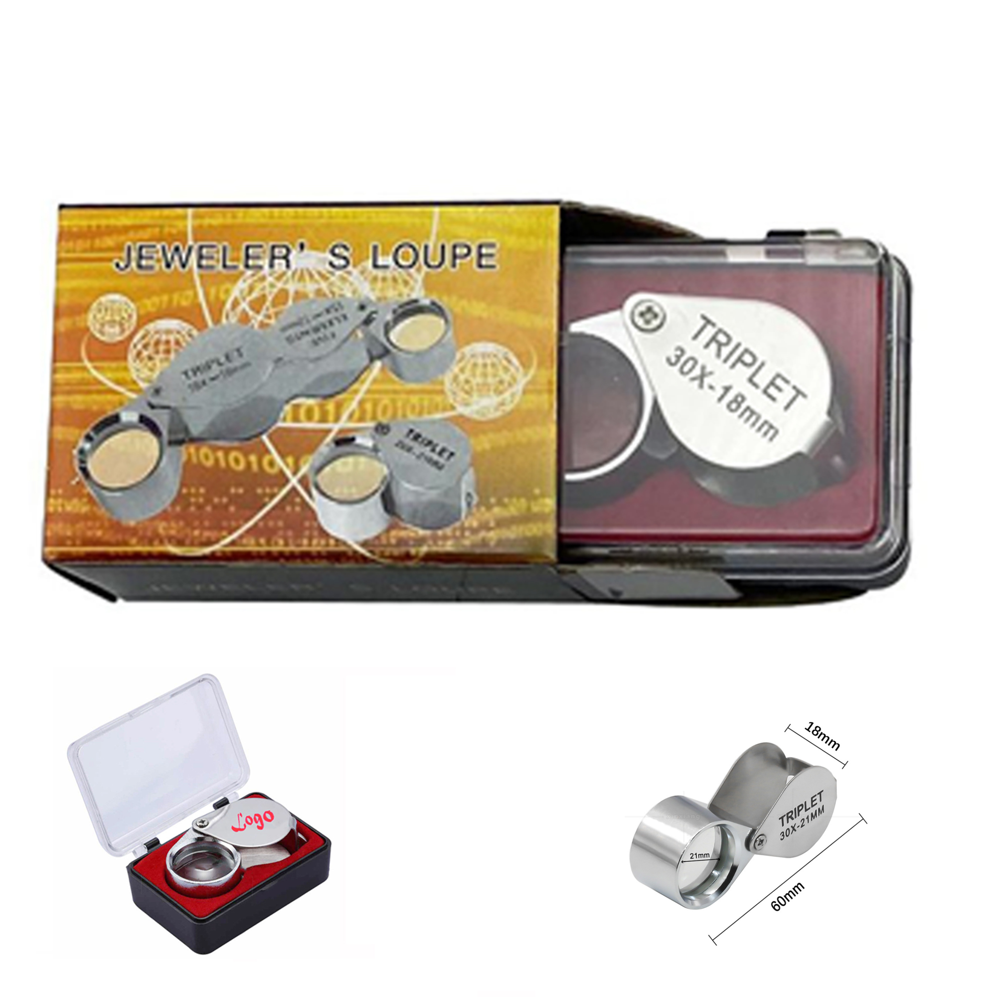 10x-30x Folding Metal Jewelry Glass Lens Magnifier 1