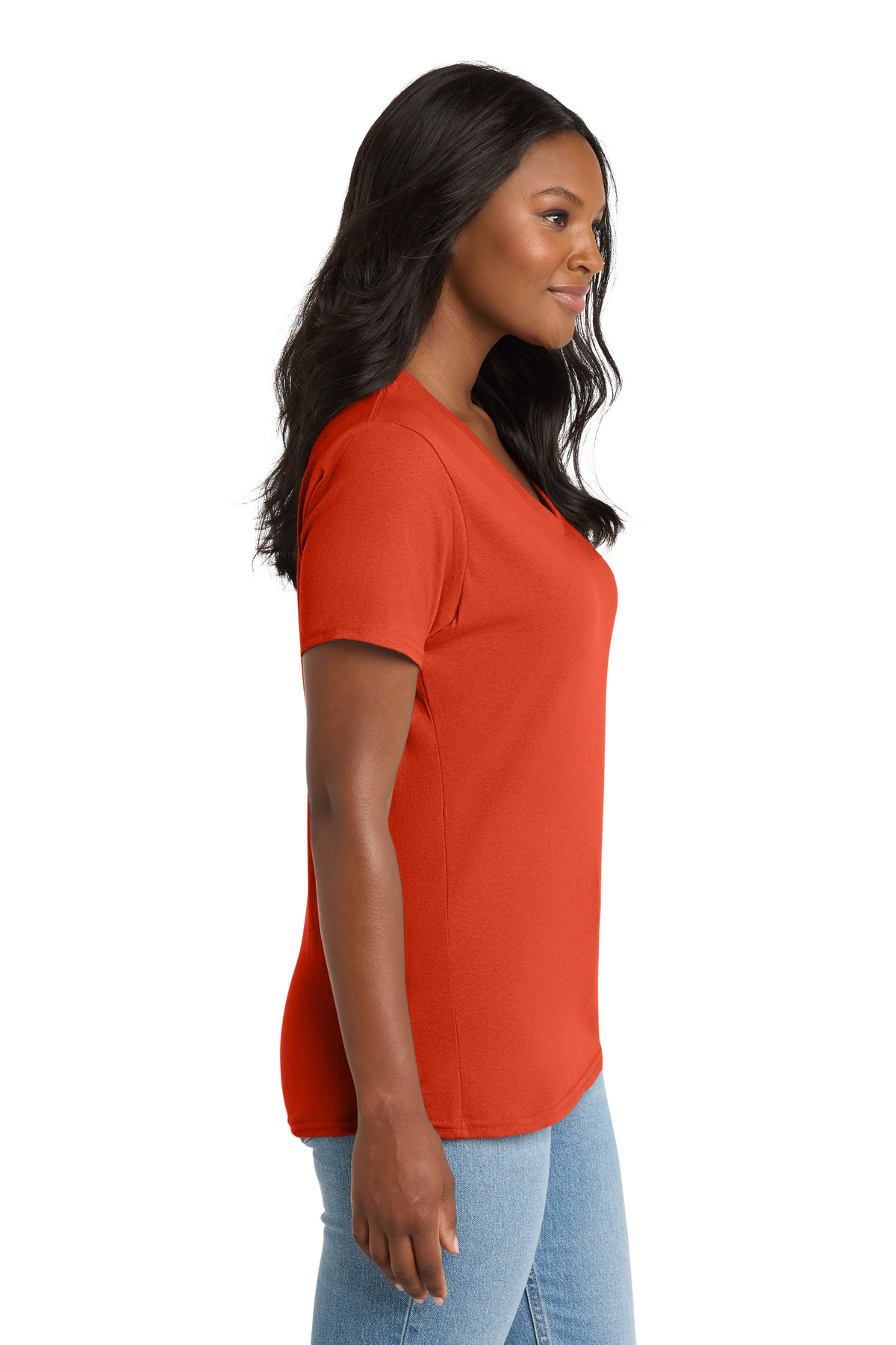 Port & Co Women's Core Cotton V-Neck Tee. LPC54V 75