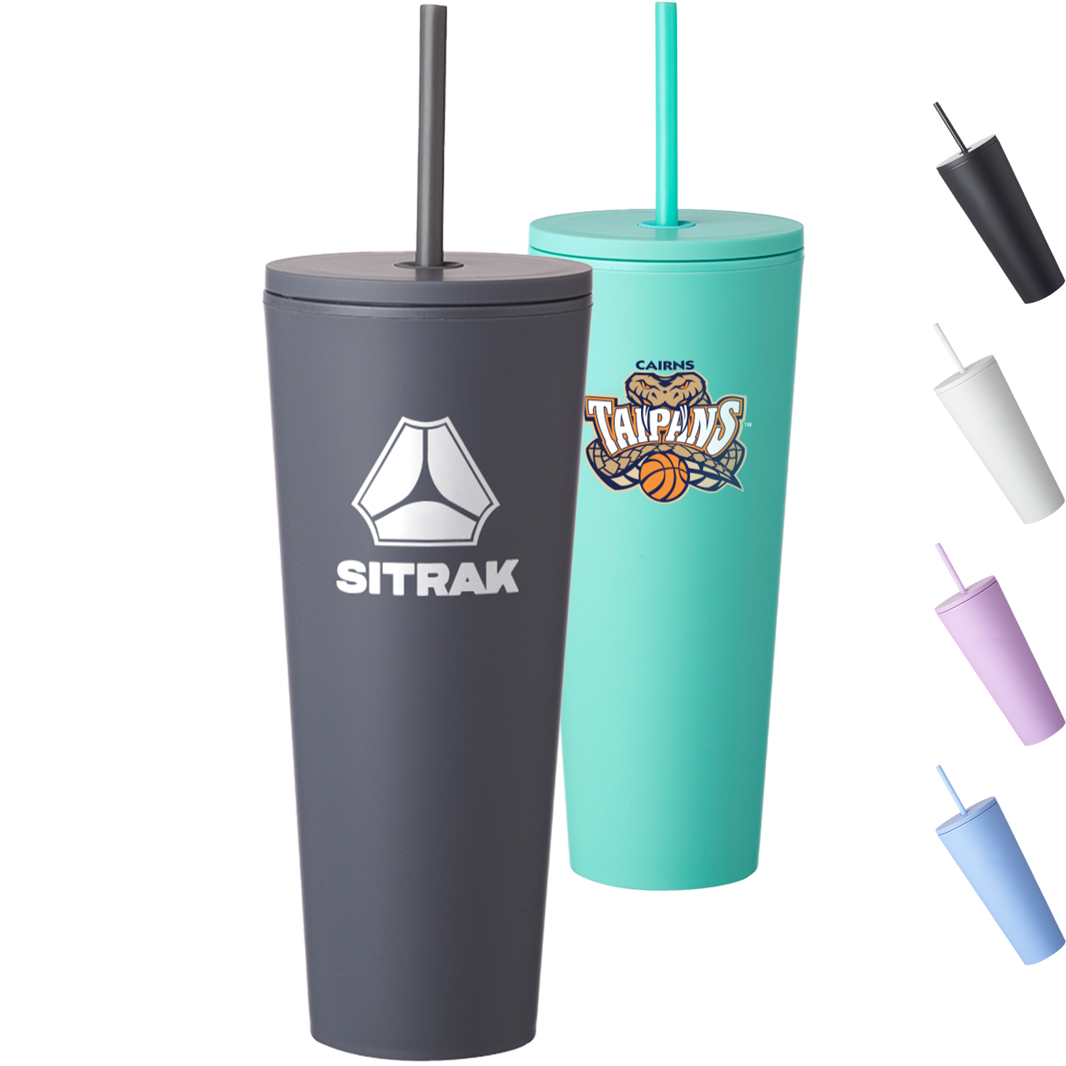 Kenai Plastic Tumblers, 24 oz, with Straw 2