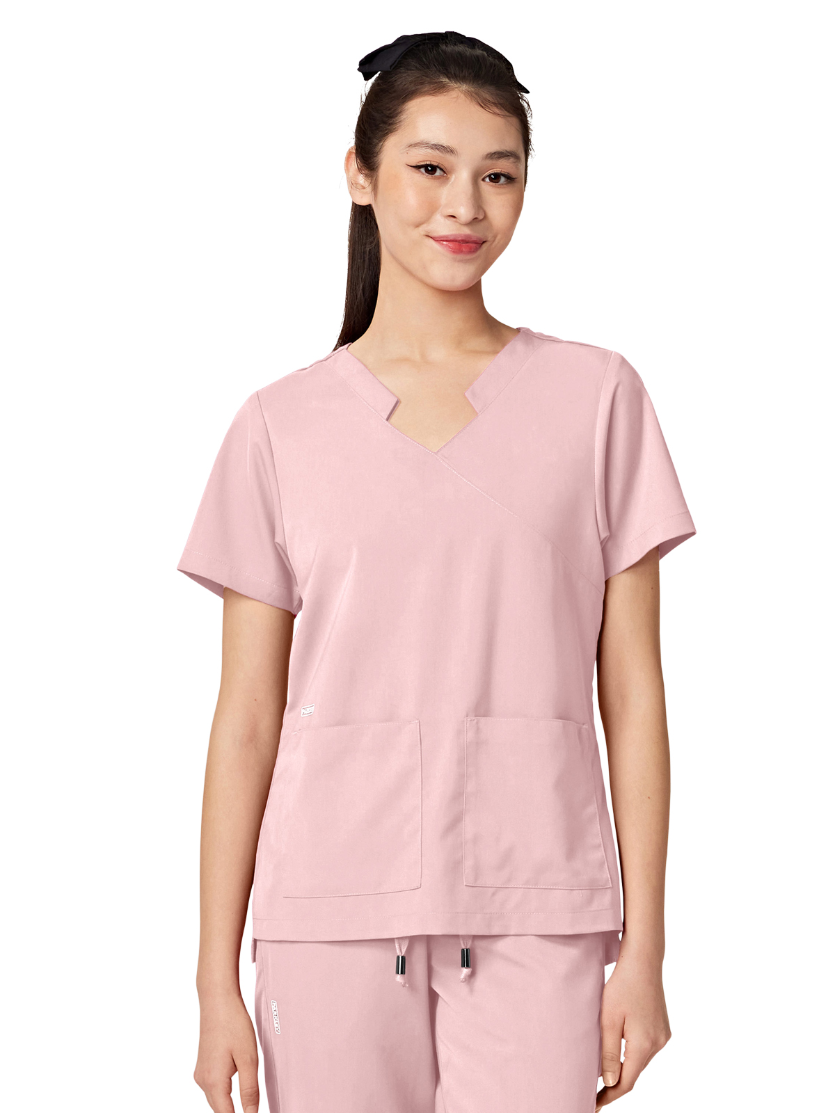 Parkley ABC - Women's Two-Pocket TESS Mandarin Mock Wrap Top 8