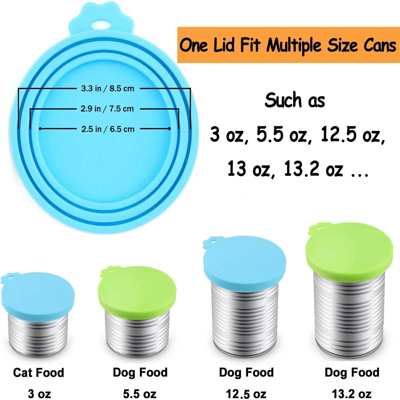 One Silicone lid fit multiple size cans 2