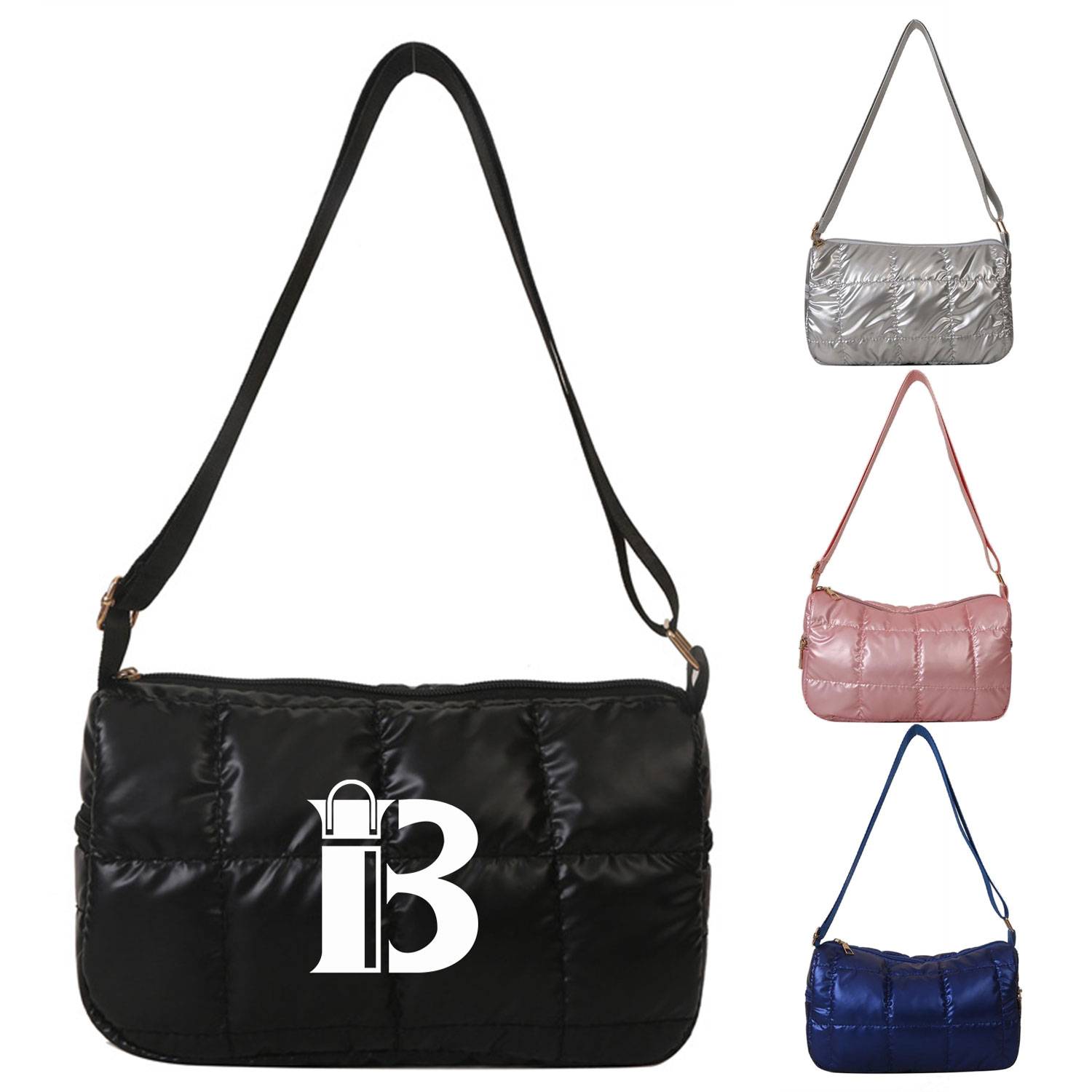 Winter New quilted Grid Small Square Puffer Crossbody Bag