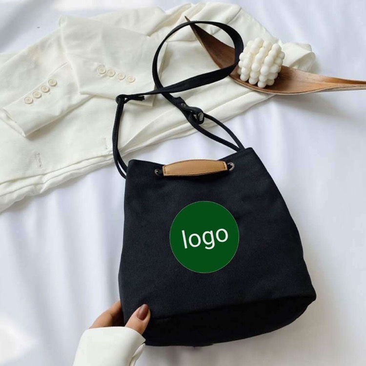 2-in-1 Canvas Crossbody Bag Shoulder Handbag Bucket Bag 15