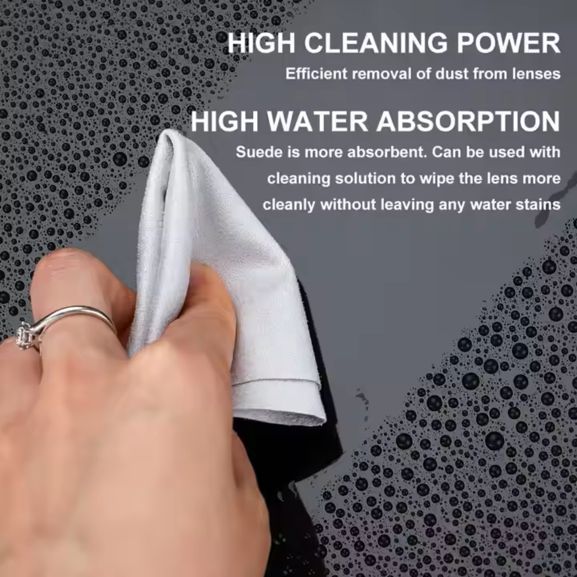 MOQ:10pcs Microfiber Suede Lens Cloth 7